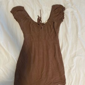Pacsun Brown linen mini dress